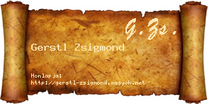 Gerstl Zsigmond névjegykártya